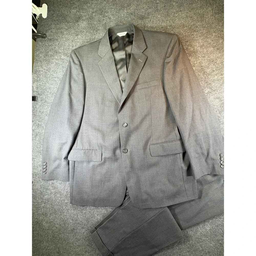 Joseph & Feiss International Trio Mens Grey 2 Button Suit Set Blazer Pants 48R